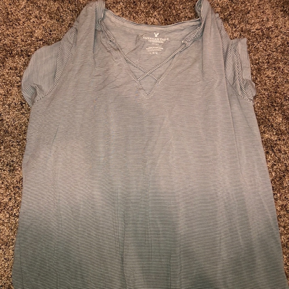 American Eagle Stripped crossed shirt sz L